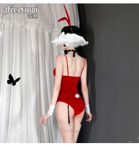 FEE ET MOI Sexy Bunny Girl Costume With Stocking (Red)